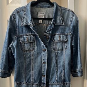 Old Navy Blue Denim Jacket ¾ sleeve cute for spring.
